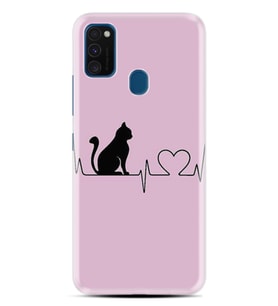 Samsung M21 M22 M23 M30 M31S M32 Kılıf Desenli Silikon Pink Cat Heart 1303