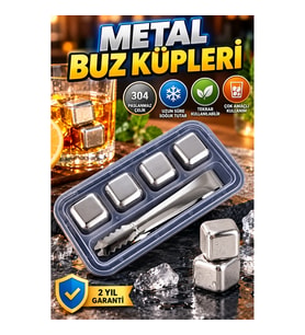 304 Paslanmaz Çelik Metal Buz Küpü Seti ve Buz Klipsi – Çok Amaçlı İçecek Soğutucu