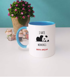Sevimli Panda Kupa Bardak Mavi