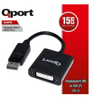 QPORT Q-DPD 0.15metre DP-DVI (24+5) Görüntü Adaptörü Beyaz 1080p
