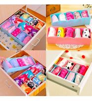 Ferhome Çekmece içi Düzenleyici Organizer 3’lü Set 5 Gözlü Çorap Kravat Kutu Sepet