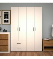 EraHome 4 Kapılı 2 Çekmeceli Gardrop Beyaz