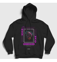 Presmono Unisex Siyah Obsession Art Sanat Kapüşonlu Sweatshirt 449370tt