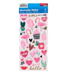 TANEX KIDS TNX-25810 DEKOTARİF ETİKETLER - KABARTMALI FLAMİNGO SERİSİ - 1 ADET