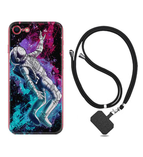 Apple iPhone 5 6 7 8 Plus Se XR Kılıf Boyun Askılı Silikon Astronot Signs 1753