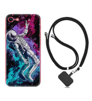 Apple iPhone 5 6 7 8 Plus Se XR Kılıf Boyun Askılı Silikon Astronot Signs 1753