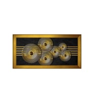 Soyut Şekiller Motifli Kanvas Tablo 50 x 70 cm Gold Çerçeve