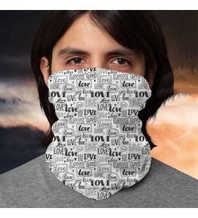 Love Yazılı Saç Bandı Boyunluk Maske Bandana