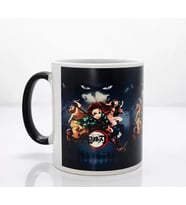 Porselen Renk Değiştiren Demon Slayer Kupa Bardak - Model 2 (Krem)