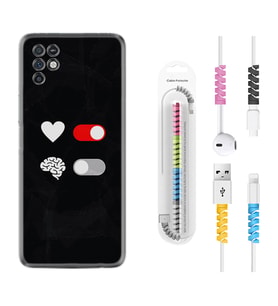 INFINIX Note 11 Pro Note 10 Hot 9 Play Kılıf Kablo Koruma Spiral Silikon Love Brain 1722