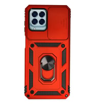 Northcity Samsung Galaxy M33 Uyumlu Kılıf Pars Lens Yüzüklü Silikon - Kırmızı