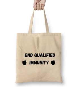 END QUALIFIED IMMUNITY Ma’Khia Bryant Black Lives Matter Bez Çanta Uzun Saplı