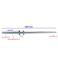 Buggy Sy Arka Aks 1053 Mm Bilya Yatağı 30 Mm 2 Flanşlı 23 Freze Öm