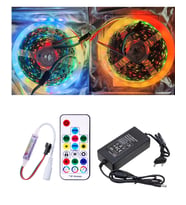 10 Metre 12V İç Mekan 60 Pixel Ledli 17 Tuşlu Sese ve Müziğe Duyarlı RF Kumandalı 8A Plastik Adaptör