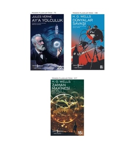 Zaman Makinesi Bir Buluş + Ay'a Yolculuk + Dünyalar Savaşı- 3 Kitap Set - Iş Bankası Özel Set