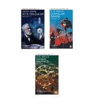 Zaman Makinesi Bir Buluş + Ay'a Yolculuk + Dünyalar Savaşı- 3 Kitap Set - Iş Bankası Özel Set