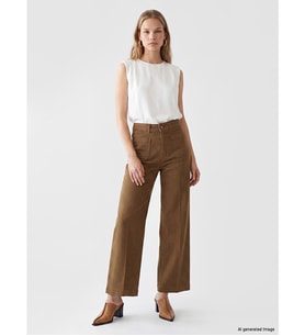 LCW Jeans Yeşil Culotte Fit Kadın Jean Pantolon