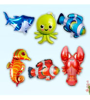 Deniz Canlıları 35 cm x 6 Adetli Folyo Balon Seti