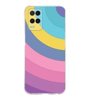 PrintiFy Oppo A54 Uyumlu Kamera Korumalı Renk Cümbüşü B Tasarımlı Şeffaf Silikon Kılıf