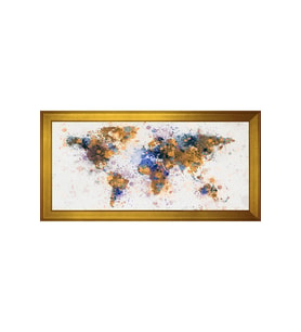 Harita Temalı Kanvas Tablo 50 x 70 cm Gold Çerçeve