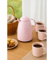 1 Lt Akrilik Soft Pembe Çay Termosu 12 Saat Sıcak 24 Saat Soğuk