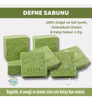 Bitkiselce Saf ve doğal içeriklerle Defneli Gar Sabunu  950 gr (8 Kalıp)