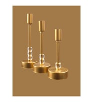 ÜÇLÜ METAL MUMLUK GOLD BOYALI