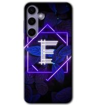 Galaxy S24 Plus Kılıf HD Desen Baskılı Kılıf - Dark Neon Yaprak E Harfi