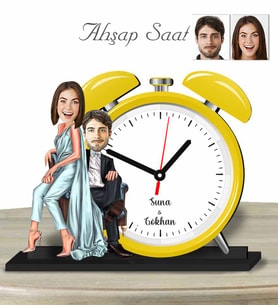 Kişiye Özel Ahşap Saat-Sevgililer Günü Hediyesi Sevgili Model-4