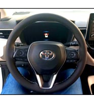 DİKİŞLİ DİREKSİYON KILIFI SİYAH DERİ GRİ DİKİŞLİ 2019 SONRASI TOYOTA COROLLA İÇİN