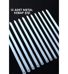 12 Adet Profesyonel Metal Kıyma Şiş (Adana-Urfa-Antep Kebap Şişi)