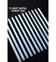 12 Adet Profesyonel Metal Kıyma Şiş (Adana-Urfa-Antep Kebap Şişi)