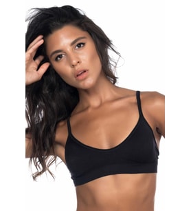 SİYAH MI Emay 4020 Pedli İnce Askılı Büstiyer