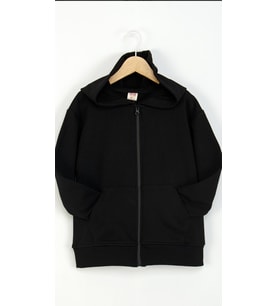 Çocuk 3 İplik Şardonsuz  Kapüşonlu Fermuarlı Sweatshirt – Günlük Rahat Hırka-4013