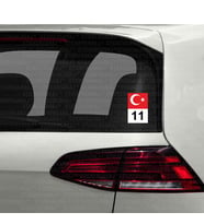 11 bilecik il şehir plaka etiket sticker tr türkiye ay yıldız çıkartma yapışkanlı 2 Adet - araba cam motosiklet laptop pc oto uyumlu