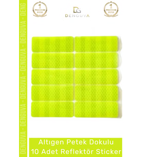 #Reflektör Honeycomb Reflektif Güvenlik Bandı Altıgen Petek Dokulu 10 Adet Reflektör Sticker Seti