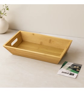 Northcity Bambu Dikdörtgen Sunum Tepsisi 16x30x4.5 cm (Çift Kulplu)