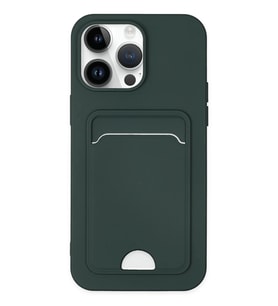 Durukar® iPhone 14 Pro Kılıf Kelvin Kartvizitli Silikon - Koyu Yeşil