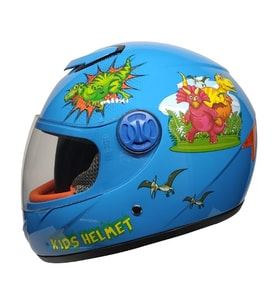 M201VR Dino Blue Motosiklet Çocuk Kaskı Full Face Kids Kask