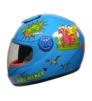 M201VR Dino Blue Motosiklet Çocuk Kaskı Full Face Kids Kask