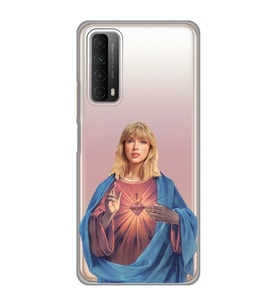 Huawei P Smart 2021 Uyumlu Taylor Swift Desenli Şeffaf Telefon Kılıfı