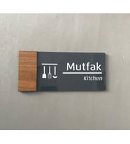 Wooden Serisi Mutfak Kapı İsimliği
