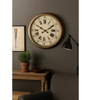 60 Cm Eskitme Metal Eskitme Kadran Duvar Saati