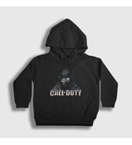 Presmono Unisex Çocuk Siyah Soldier Call Of Duty Kapüşonlu Sweatshirt 27426tt