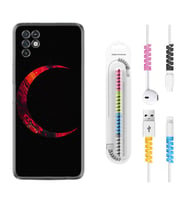 INFINIX Note 11 Pro Note 10 Hot 9 Play Kılıf Kablo Koruma Spiral Silikon Red Moons 1747