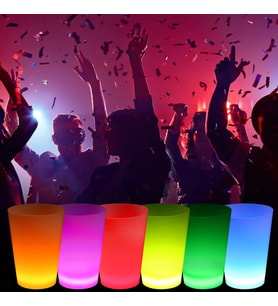 Nessiworld Neon Parti Glow Bardak 1.5 oz Karışık Renk 1 Adet Tekli (Krem)