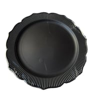 Parti Davet Piknik Doğum Günü Sert Plastik Mika Tabak - Siyah - 18 Cm. - 6'lı Paket