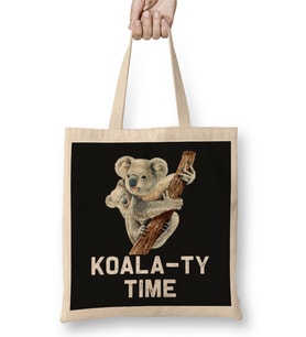Koala Ty Time Cute And Funny Koala Pun Bez Çanta Uzun Saplı
