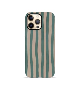 iPhone 12 Pro Vorian Çift Katmanlı MagSafe Kılıf Sage Riviera Stripe