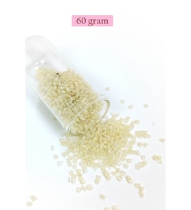 Kesme Cam Boncuk 2mm - 60 Gram - Şeffaf Krem - BNC387